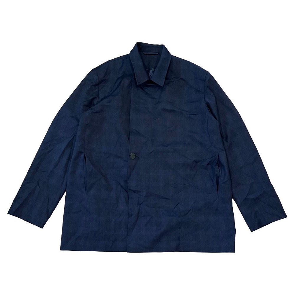Balenciaga Carcoat Trench Coat Navy Blue Size 44 Luxury Italy Made 2 Button